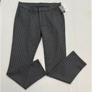 Kut From The Kloth Pants Size 16 Skinny Plaid Flat Front Skinny Gray & Black NWT